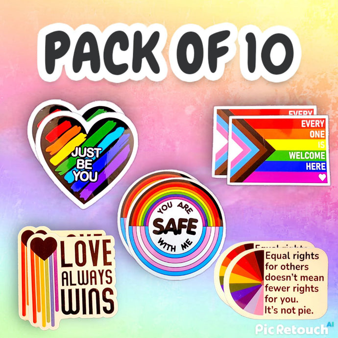 PACK OF 10 -  You are safe stickers