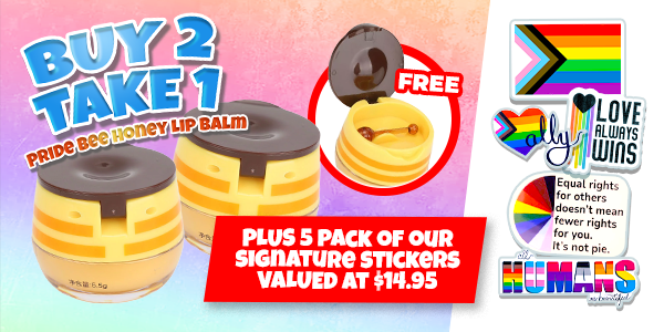 Pride Bee Honey Lip Balm Bundle (Buy 2 get 1 Free Plus Free Sticker Pack)