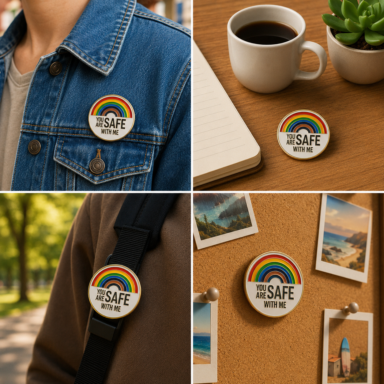 You Are Safe With Me Pin (Rainbow)