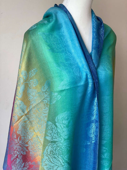 LGBTQ+ #1 Cashmere Silk Scarf | Rainbow Blue