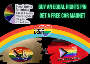 Equal Rights Pin with a Free Car Magnet!