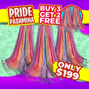 Bundle Offer * Elegant Pride Pashmina Shawl(Buy 3 Get 2 Free)