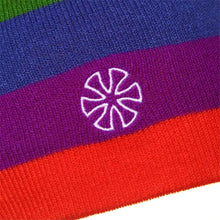 Load image into Gallery viewer, Pride Winter Rainbow Beanie with Free Pride Honey Lip Balm