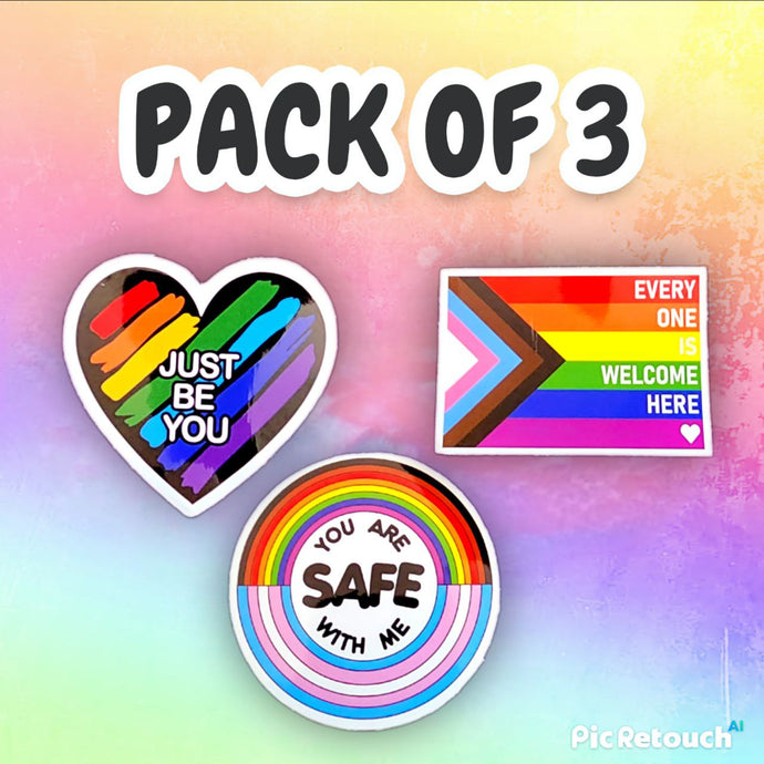 PACK OF 3 - You are safe stickers