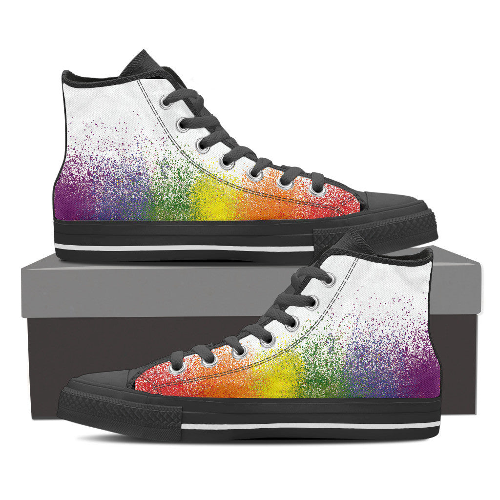 Rainbow Glitter Limited Edition Women's High Top Canvas Shoe