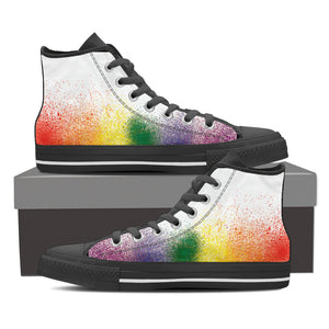 Rainbow Glitter Women's High Top Canvas Shoe