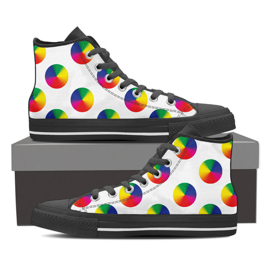 LGBT Circle Men's High Top Canvas Shoe