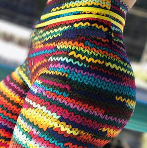 Rainbow Knitted Pattern Leggings