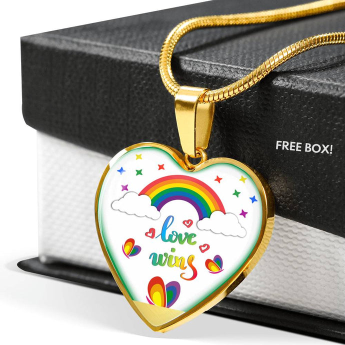 Love Wins - Rainbow Heart Necklace