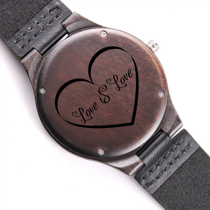 Love Is Love, LGBT, Queer community & Ally Engraved Wooden Watch