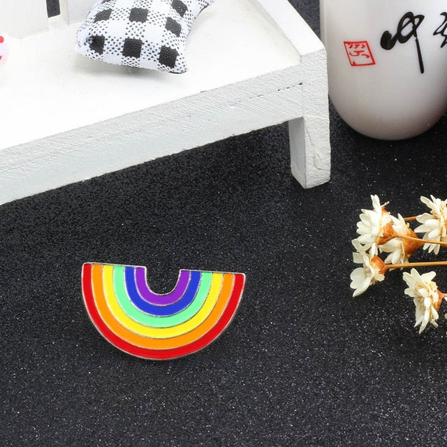 LGBT Rainbow metal brooch pins 10 QTY