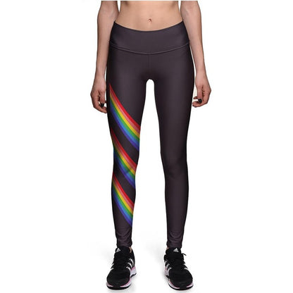 Rainbow Black Sports Leggings