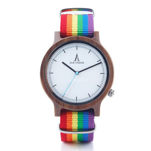 Pride Rainbow Wooden Watch