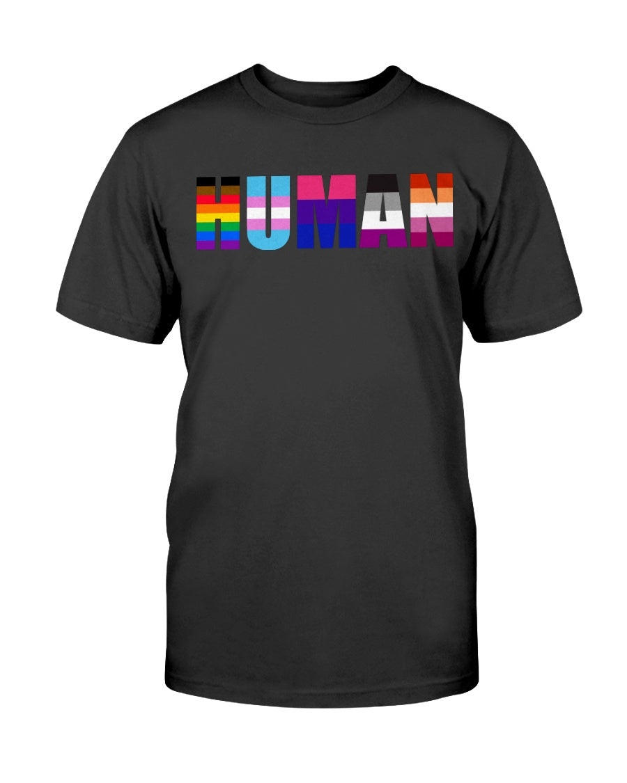 Human LGBTQIA+Flag Colors T-Shirt